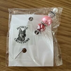 Howie Creations Pink Beaded Stick Pin - NWOT